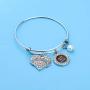 WSNANG Autism Awareness Jewelry Autistic Encouragement Gift Autism Mom/Aunt/Nana/Sister Wire Bangle with Teach Love Autism Charm Jewelry
