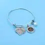 WSNANG Autism Awareness Jewelry Autistic Encouragement Gift Autism Mom/Aunt/Nana/Sister Wire Bangle with Teach Love Autism Charm Jewelry