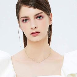 SISGEM Solid 14K Gold Pearl Necklace for Women Girls Freshwater Cultured Pearl Choker Necklace Station Tin Cup Pearl Necklace Dainty Jewelry for Her Anniversary, 16-18