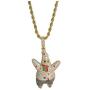 KOSMOLING Ice Out Patrick Star Pendant Micro Pave Bling CZ Stone Necklace for Mens Women Hip Hop Jewelry Gift