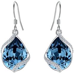EVER FAITH 925 Sterling Silver Gift Jewelry For Women CZ Twist Teardrop Hook Dangle Earrings