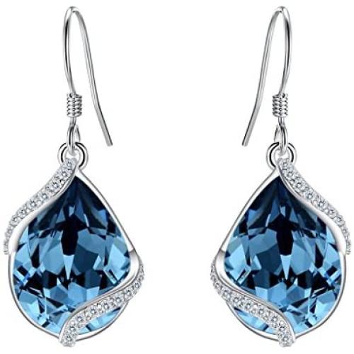 EVER FAITH 925 Sterling Silver Gift Jewelry For Women CZ Twist Teardrop Hook Dangle Earrings