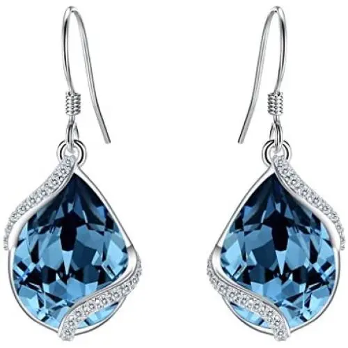 EVER FAITH 925 Sterling Silver Gift Jewelry For Women CZ Twist Teardrop Hook Dangle Earrings