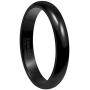 Crownal 2mm/4mm/6mm/8mm Black Ceramic Wedding Band Ring Men Women Couple Plain Dome High Polished Comfort Fit Size 3.5 To 16