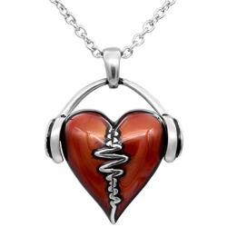 Controse HeartBeat Heart Necklace with Pendant (17'' - 19'' Adjustable Stainless Steel Chain)