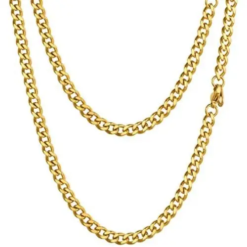 PROSTEEL Stainless Steel Cuban Chain Necklace, Silver/Gold/Black Tone, Nickel-Free, Hypoallergenic Necklace, W: 4.8mm-14mm, L: 14inch-30inch, Come Gift Box PROSTEEL Stainless Steel Cuban Chain Necklace, Silver/Gold/Black Tone, Nickel-Free, Hypoallergenic Necklace, W: 4.8mm-14mm, L: 14inch-30inch, Come Gift Box