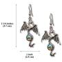 Gothic Dragon Dangle Earrings Silver Finish Pewter Mystical Jewelry