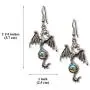 Gothic Dragon Dangle Earrings Silver Finish Pewter Mystical Jewelry