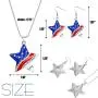 Flag Headband American USA Flag Star Pendant Necklace Independence Day Earrings Set Flag Headband American USA Flag Star Pendant Necklace Independence Day Earrings Set