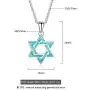 Lam Sence Sterling Silver Lovely Jewish Star of David and Blue Opal Pendant Necklace Gift for Mom Lam Sence Sterling Silver Lovely Jewish Star of David and Blue Opal Pendant Necklace Gift for Mom