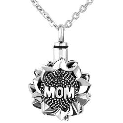 Casa De Novia Urn Necklace for Ashes Urn Jewelry Sunflower Mom