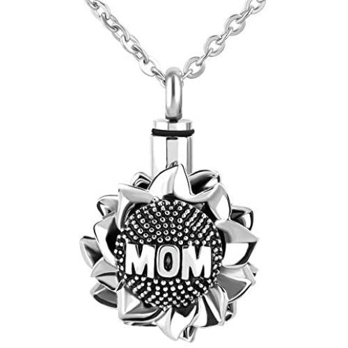 Casa De Novia Urn Necklace for Ashes Urn Jewelry Sunflower Mom