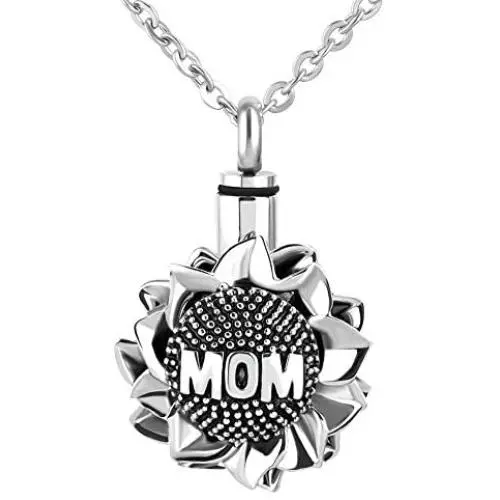 Casa De Novia Urn Necklace for Ashes Urn Jewelry Sunflower Mom Casa De Novia Urn Necklace for Ashes Urn Jewelry Sunflower Mom