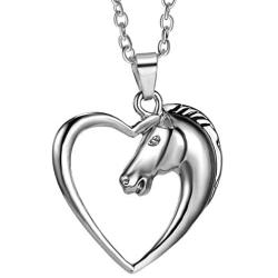 Heart Pendant Necklace by Luvalti - Horse Heart Jewelry - Family and Friends Jewelry Gift