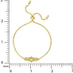 Marvel’s Captain Marvel Eight-Pointed Star Logo Yellow Gold Plated Lariat Bracelet