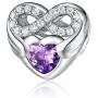 FOREVER QUEEN 925 Sterling Silver CZ Infinite Love Heart Charm with Purple Heart Wings Forever Love Infinity Bead Fit for Charm Bracelet Necklace Valentines Day Gift FOREVER QUEEN 925 Sterling Silver CZ Infinite Love Heart Charm with Purple Heart Wings Forever Love Infinity Bead Fit for Charm Bracelet Necklace Valentines Day Gift