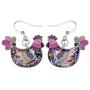 DUOWEI Dainty Floral Enamel Hen Chicken Earrings Alloy Enamel Drop Dangle Jewelry Gift for Women Lady