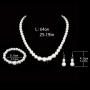 Acedre Pearl Bridal Necklace Earrings Bracelet Set Bride Wedding Jewelry Set Rhinestone Choker Necklace for Women and Girls (Set of 4)
