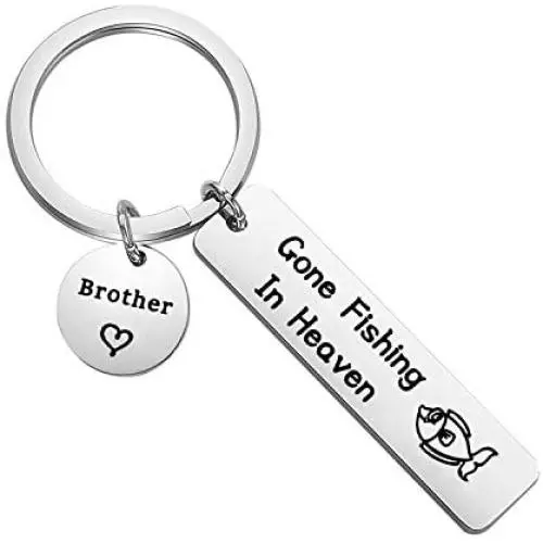 AKTAP Remembrance Gift Memorial Keychain in Memory of Brother Gone Fishing in Heaven Sympathy Gift Loss of Loved One Keychain AKTAP Remembrance Gift Memorial Keychain in Memory of Brother Gone Fishing in Heaven Sympathy Gift Loss of Loved One Keychain