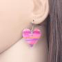 WEVENI Acrylic Valentines Day Blue Red Heart Earrings Dangle Drop Fashion Jewelry For Women Girls Charm Gift