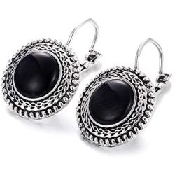 Boho Big Drop Earrings For Women Jewelry Brinco Carved Vintage Tibetan Silver Bohemian Long Earrings