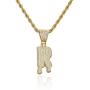 cmoonry Original Design Irregular Initial Necklace 24'' Gold Twist Chain 26 Letters Pendant Necklace for Men Women Hip Hop Jewelry Party Gift
