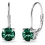 Sterling Silver 6mm Round-cut Classic Leverback Earrings Made with Swarovski Crystals