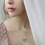 925 Sterling Silver Heart Love Couple Raven Crow Pendant Necklace 18'' for Women, Teen