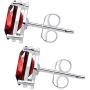 Orchid Jewelry 2.45 CTW Natural 8X6MM Oval Red Garnet 925 Sterling Silver Stud Earrings For Women – A January Birthstone Gemstone- A Beautiful Pair For Little Girls and Lovely Ladies