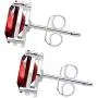 Orchid Jewelry 2.45 CTW Natural 8X6MM Oval Red Garnet 925 Sterling Silver Stud Earrings For Women – A January Birthstone Gemstone- A Beautiful Pair For Little Girls and Lovely Ladies