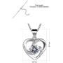 Nowonchic Sterling Silver Love Heart Pendant Necklace for Women, Jewelry for Women, 18'' + 2” inch