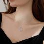 TANGPOET Tree of Life Necklace S925 Sterling Silver Crescent Moon Necklaces Opal Cubic Circonia Pendant Jewelry Gift for Women Mother Daughter