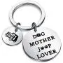 Dog Mother Jeeep Lover Keychain Jeeep Dog Lover Gift Jeeep Wrangler Gifts for Dog Moms Jeeep Girl Gifts Jewelry