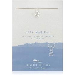 Lucky Feather Ocean Life – Sterling Silver Dipped Mermaid VSCO Necklace for Teen Girls and Young Women