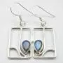 SilverStarJewel Labradorite Earrings 4.1 cm Solid Sterling Silver Art Gift SilverStarJewel Labradorite Earrings 4.1 cm Solid Sterling Silver Art Gift