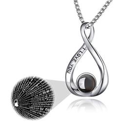 YFN 925 Sterling Silver I Love You Necklace 100 Languages Love Necklaces Jewelry
