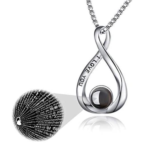 YFN 925 Sterling Silver I Love You Necklace 100 Languages Love Necklaces Jewelry