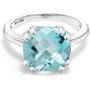 Gem Stone King 925 Sterling Silver Sky Blue Topaz Women Ring (4.65 Ct Cushion Checkerboard, Gemstone Birthstone, Available in size 5, 6, 7, 8, 9)
