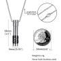 VNOX Stainless Steel Cylinder Urn Pendant Necklace for Memorial Human Being Cremation Ashes,Free Chain
