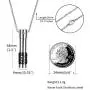 VNOX Stainless Steel Cylinder Urn Pendant Necklace for Memorial Human Being Cremation Ashes,Free Chain
