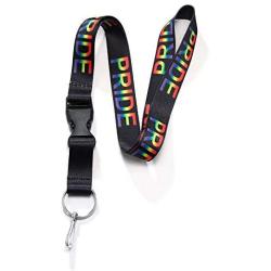 Gay Pride Lanyard ID Badge Holder Rainbow Striped LGBTQ Pride Flag Lanyard Key Chain for Keys Cell Phone Holder for Pride Parade