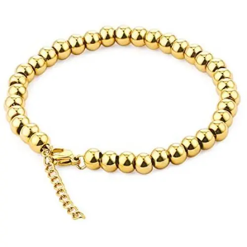 COTTVOTT Womens Charms Stainless Steel Beads Bracelets Rose Gold Silver Tone Jewelry COTTVOTT Womens Charms Stainless Steel Beads Bracelets Rose Gold Silver Tone Jewelry