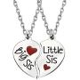 Sister Pendant Necklaces Big Little Sister Family Gifts Jewelry Set Stainless Steel Pack Of 2pcs