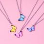 Nanafast Butterfly Necklace & Huggie Hoop Earrings Set for Women & Girls Enamel Butterfly Jewelry Set with Gold-Plated