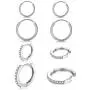 Small Sterling Silver Hoop Earrings for Women Men Girls, 4 Pairs Tiny Cubic Zirconia Huggie Earrings Set | Mini Hypoallergenic Cartilage CZ Tragus Helix Piercing Earrings 8mm 10mm 12mm