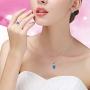 Uloveido Cute Rabbit Shape Pendant Necklace Round AAA Cubic Zirconia Clip On Earrings and Animal Ring Crystal Wedding Engagement Jewelry Set for Women Girls Gift T225