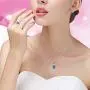 Uloveido Cute Rabbit Shape Pendant Necklace Round AAA Cubic Zirconia Clip On Earrings and Animal Ring Crystal Wedding Engagement Jewelry Set for Women Girls Gift T225