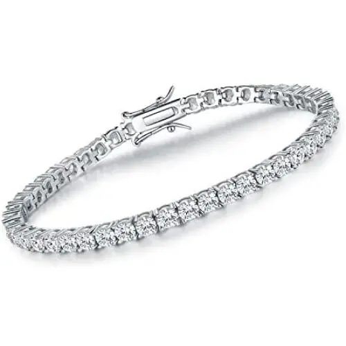 VOLUKA Cubic Zirconia Tennis Bracelet for Women White Gold/Gold/Rose Gold Plated CZ Bracelets for Men Girls 7.5in VOLUKA Cubic Zirconia Tennis Bracelet for Women White Gold/Gold/Rose Gold Plated CZ Bracelets for Men Girls 7.5in