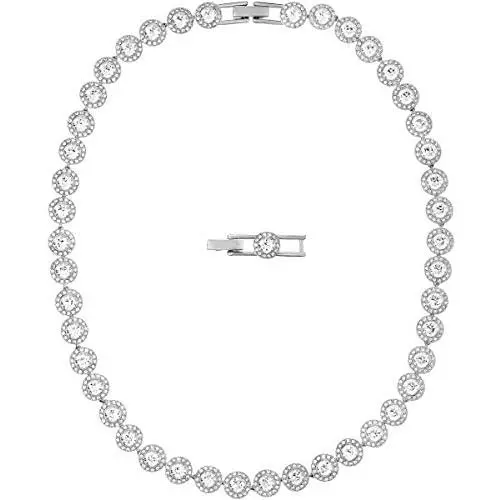SWAROVSKI Womens Angelic Jewelry Collection, Rhodium Finish, Clear Crystals SWAROVSKI Womens Angelic Jewelry Collection, Rhodium Finish, Clear Crystals