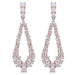 Izaara 925 Sterling Silver White Round CZ Pear Dangle Earrings for Women and Girls
